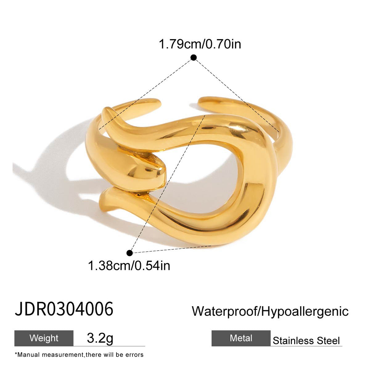 Minimalist Geometric Plated Stainless Steel Ring for Women