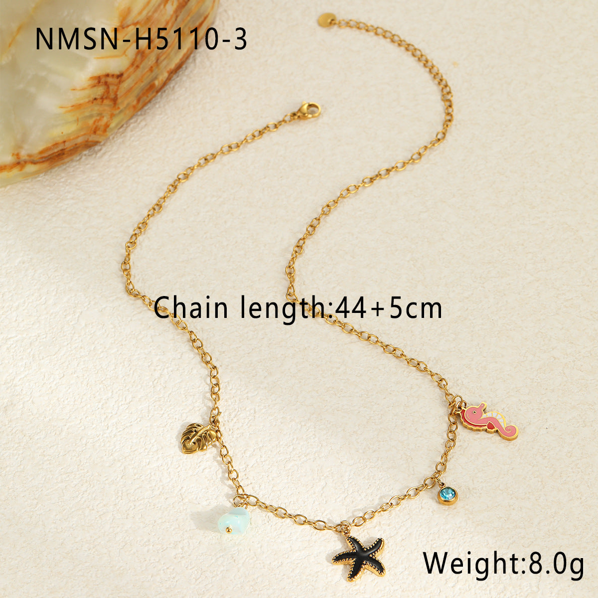 Collana in Acciaio Inossidabile con Design a Sirena, Placcata Oro 18K, Design Geometrico, Catena per Clavicole Ipoallergenica per Donne