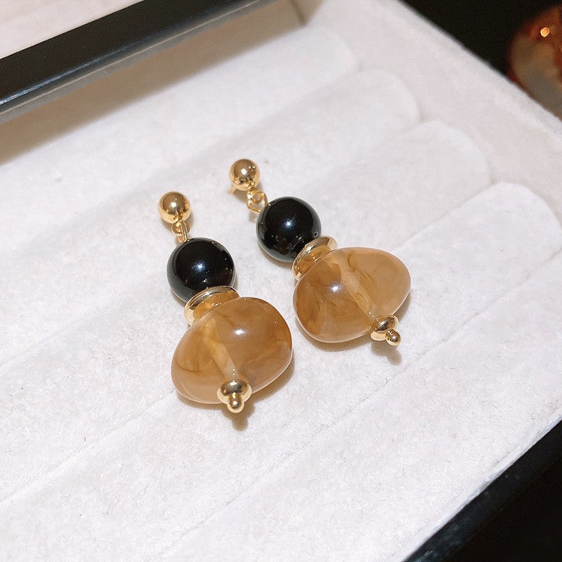 Orecchini a perno geometrici minimalisti in lega con placcatura in rodio da donna, gioielli per orecchie artistici di ispirazione vintage con perni in argento sterling 925
