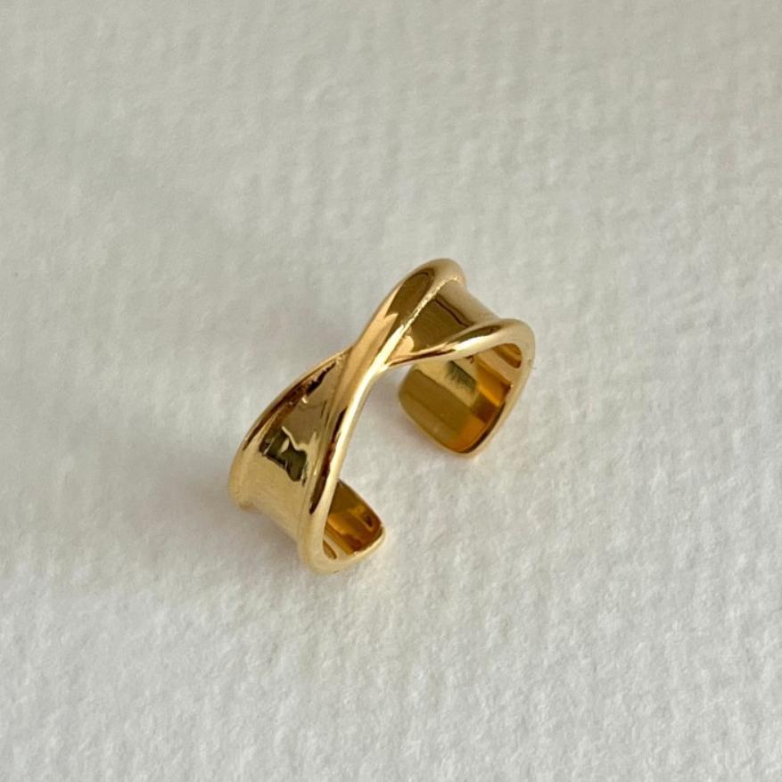 Anillo de plata de ley 925 con forma de corazón plegado irregular para mujer, joyería minimalista llamativa