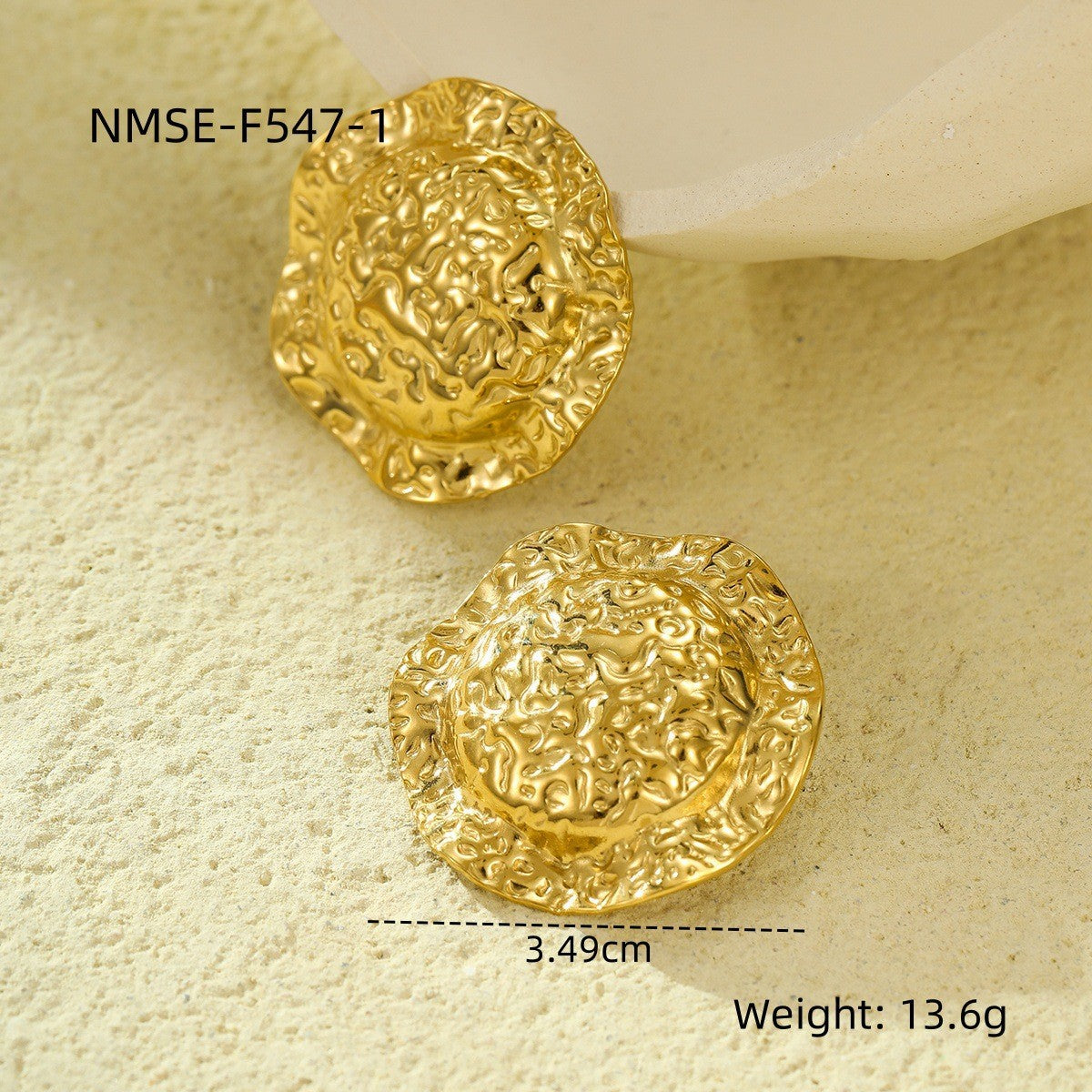 Orecchini geometrici in acciaio inossidabile alla moda con placcatura in oro 18 carati Design lussuoso anallergico leggero da donna