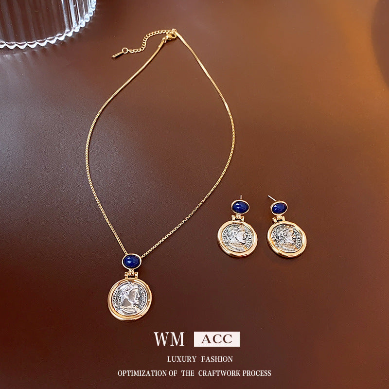 French Style Geometric Round Earrings in Alloy with Plated Finish for Women