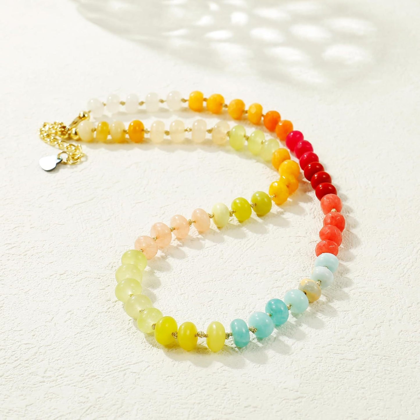 Casual Geometric Agate and Acrylic Beaded Necklace with Rainbow Gradient Pattern for Unisex