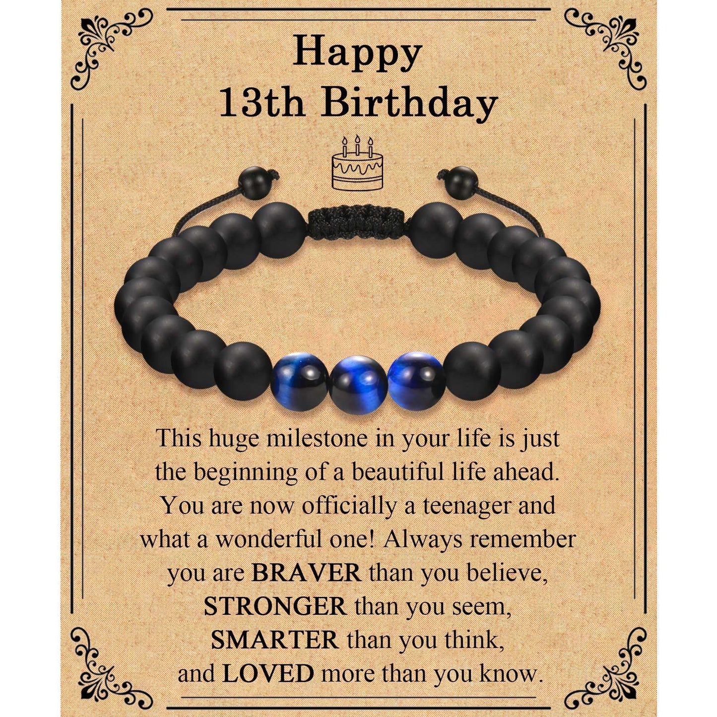 Sweet Geometric Tiger Eye Agate Natural Stone Braided Bracelet Unisex Gift