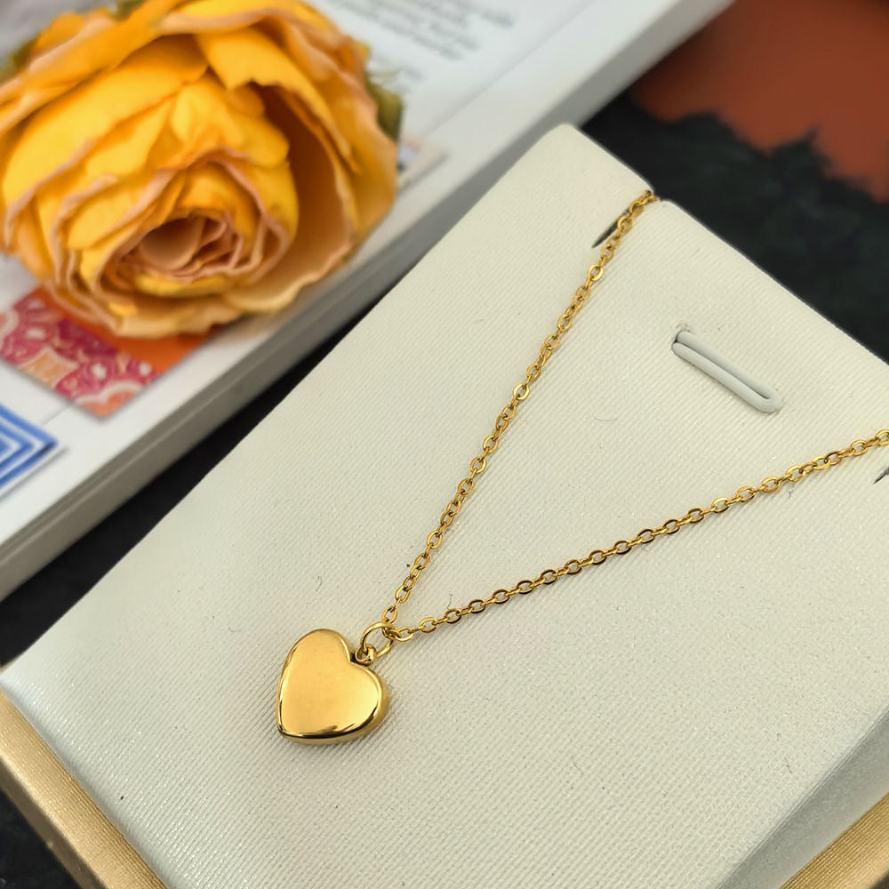 Minimalist Heart Titanium Steel Plated Necklace for Women