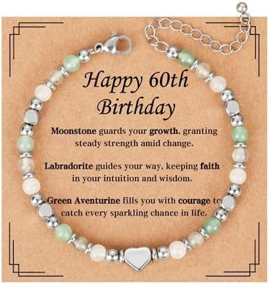 Minimalist Sweet Heart Natural Gemstone Stainless Steel Bracelet for Women