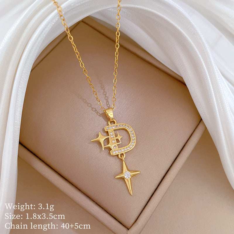Collana in Stile Cartone Animato con Cuore in Acciaio al Titanio con Pendente in Rame e Intarsio di Strass per Donne e Uomini