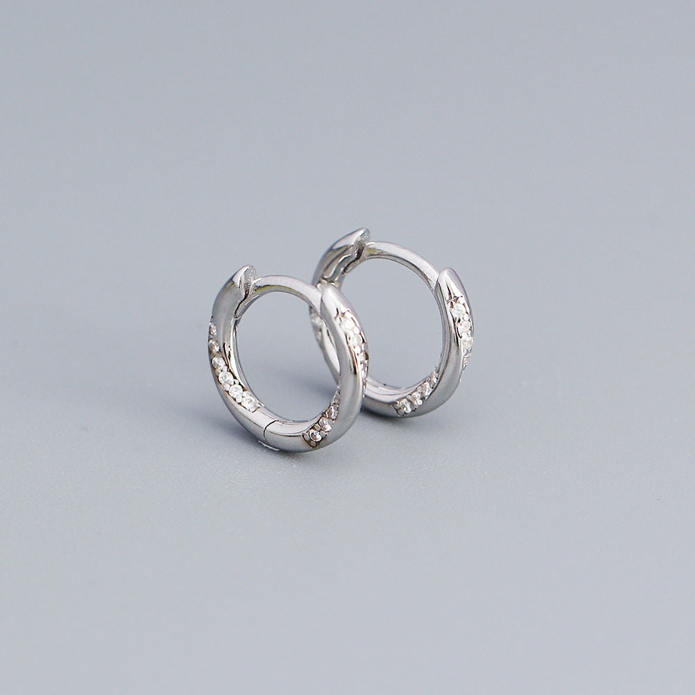 Orecchini a perno geometrici minimalisti in argento sterling 925 con design a spirale