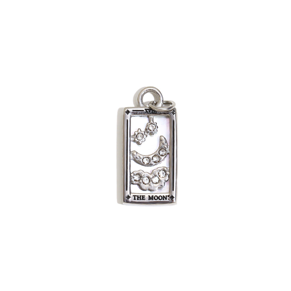 Fashionable Geometric Sun Star Tarot Pendant Necklace in Stainless Steel with 18K Gold Plating