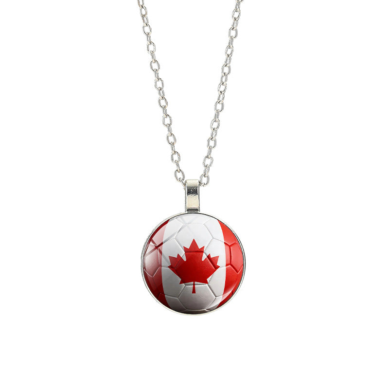 Collana Unisex Casual con Pendente Rotondo Geometrico in Cristallo, Placcato in Lega, con Catena a Cavo