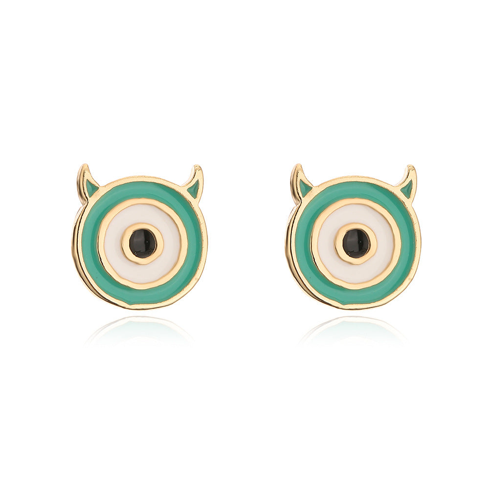 Cute Minimalist Geometric Fish-Shaped Copper Earrings with 18K Gold Plating and Zircon Inlay