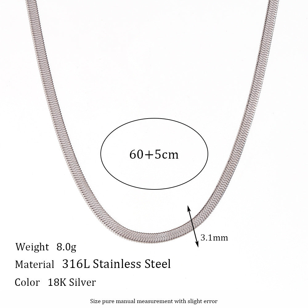 Minimalist Geometric Titanium Steel Plated 18K Gold Blade Chain Anklet Waist Chain Bracelet Necklace for Women