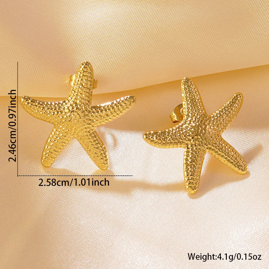 Minimalist Star Geometric Titanium Steel Plated Earrings