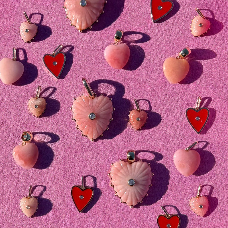Ciondolo a barra con ciondolo a forma di cuore placcato in ottone