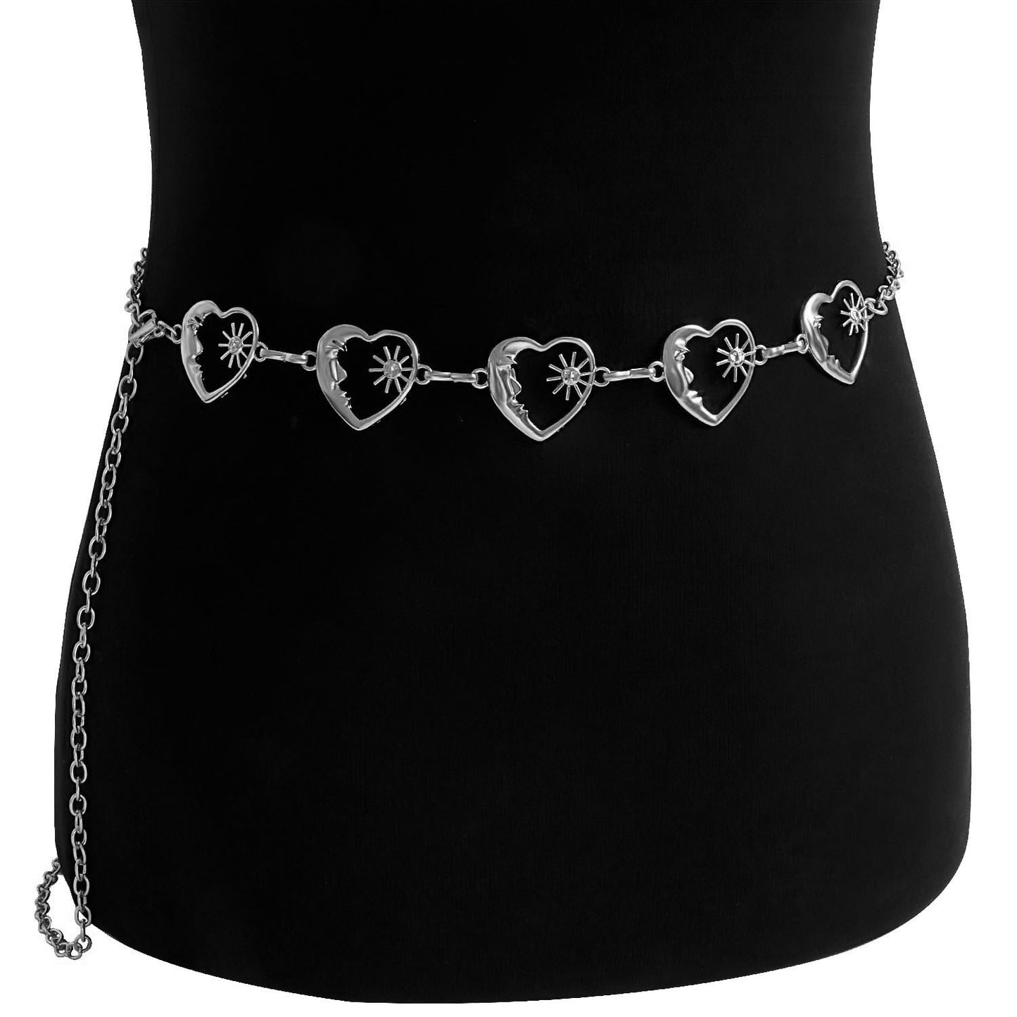 Minimalist Heart-Shaped Metal Waist Chain for Women with Punk Accents Lightweight Luxury Belt Accessory