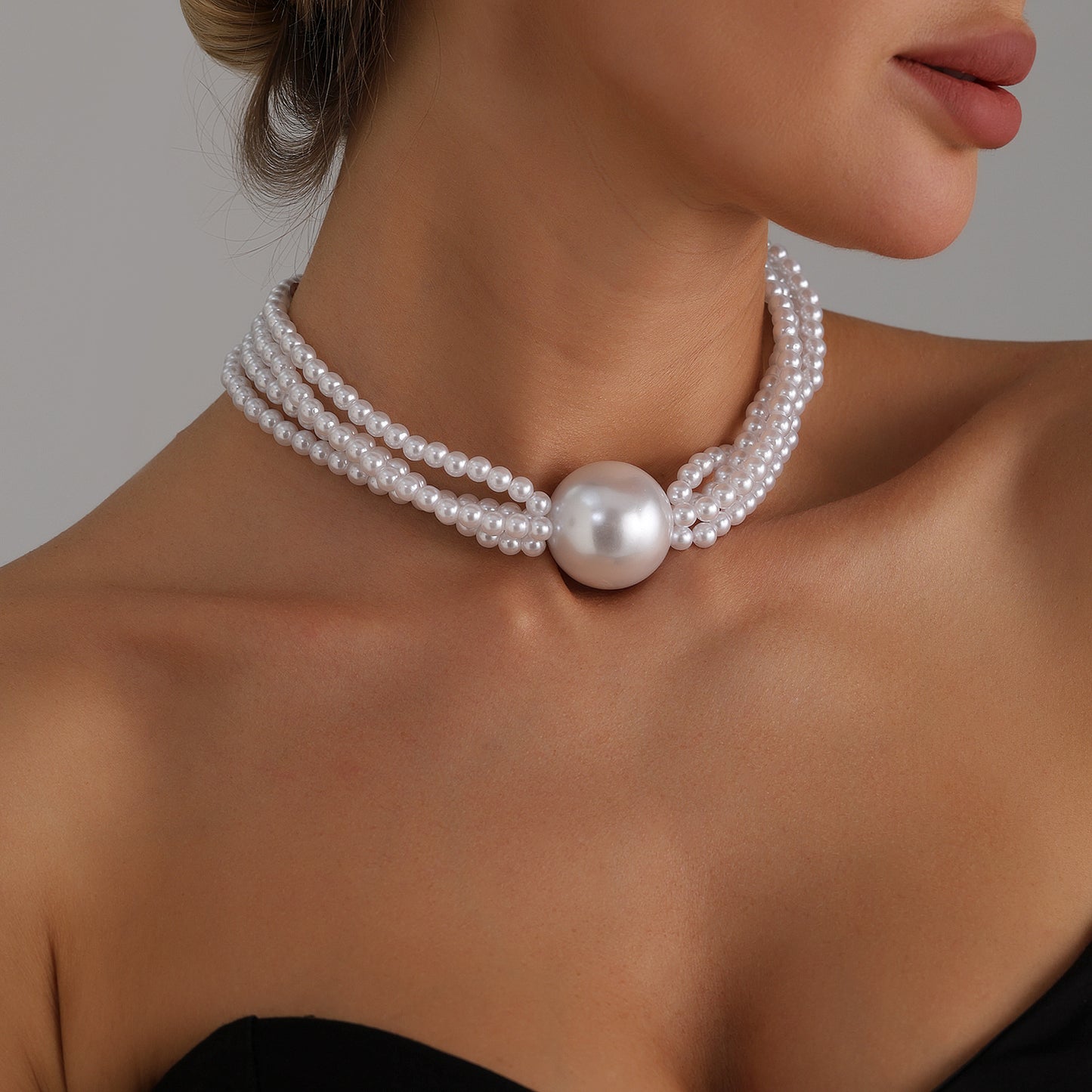 Minimalist Geometric Alloy Pendant Necklace with Plated Finish Multi-Layer Clavicle Chain for Women