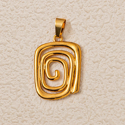 Minimalist Heart Geometric Brass Plated Pendant Necklace