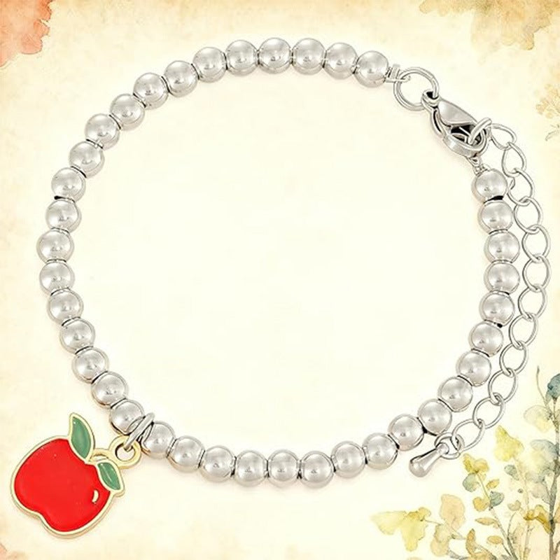 Minimalist Heart Round Brass Beaded Bracelet for Women