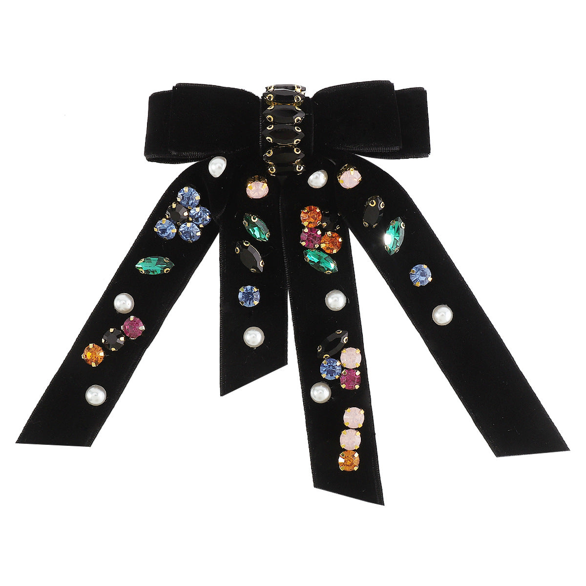 Pinza para el pelo de primavera de terciopelo y diamantes de imitación con forma de mariposa para mujer - Diseño geométrico, hecha a mano, estilo dulce y moderno, tendencia individual