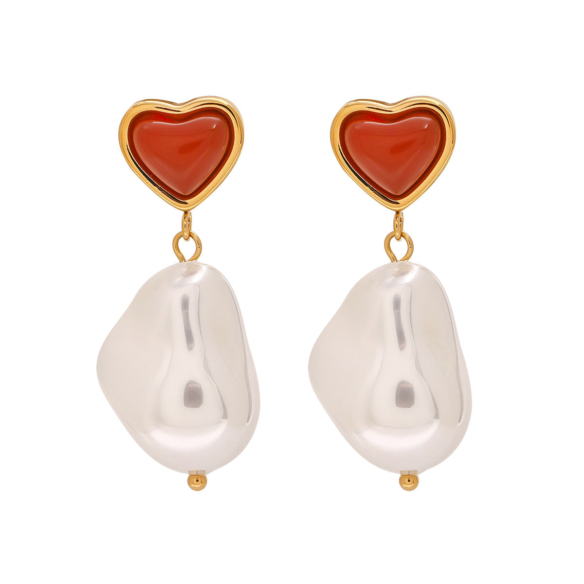 Eleganti orecchini a cuore in acciaio inossidabile con finitura placcata da donna