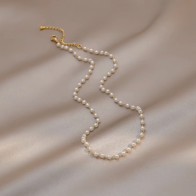 Minimalist French-Style Titanium Steel Clavicle Necklace with Irregular Pendant for Women
