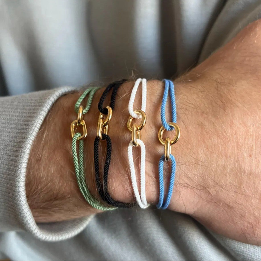 Adjustable Milan Rope Bracelet for Men Geometric Style Handmade CCB Cross Design Fashion Accessory