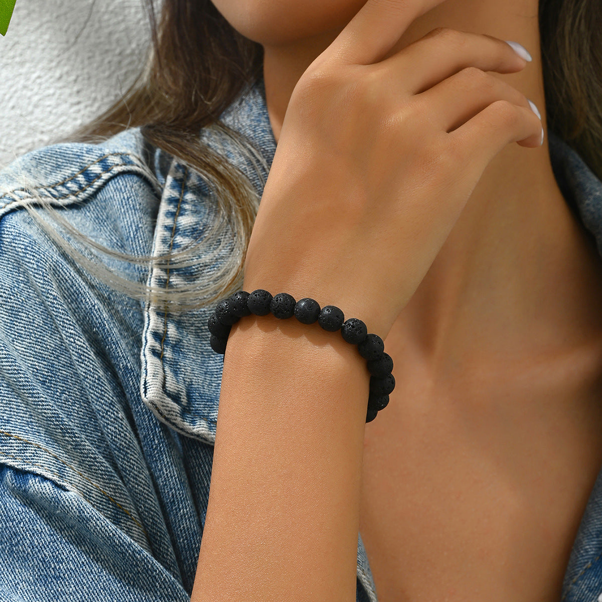 Pulsera de Piedra Natural Tejida a Mano Minimalista Vintage para Hombres y Mujeres, Pulsera Geométrica de Cuentas