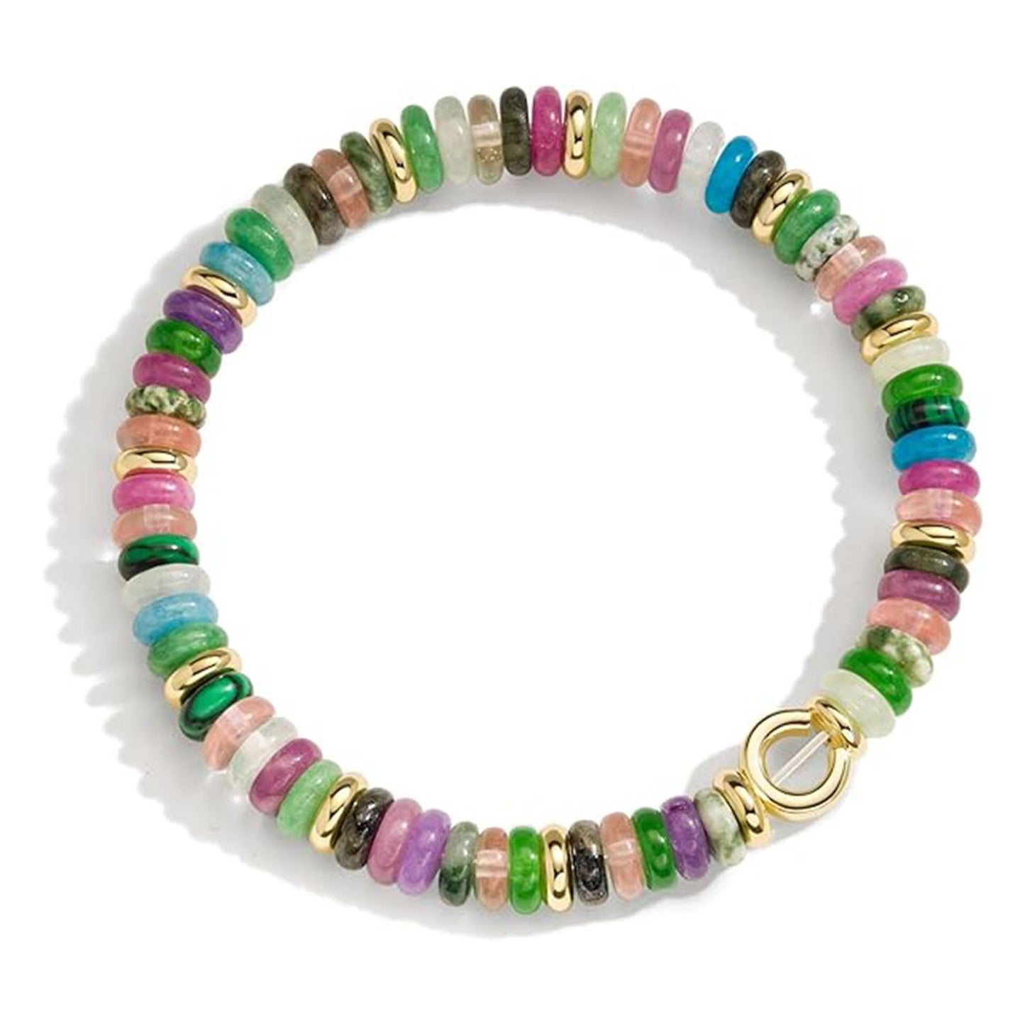 Bohemian Sweet Natural Gemstone Letter Beaded Bracelet for Women