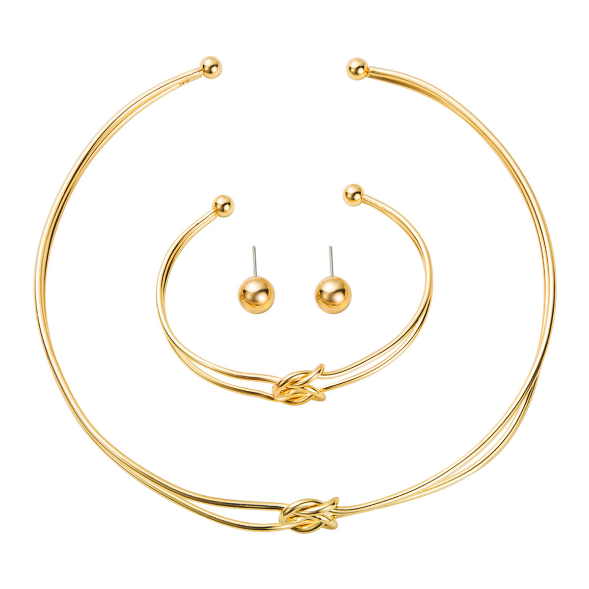 Set di collana girocollo da donna in ferro geometrico circolare in stile punk con finitura galvanizzata