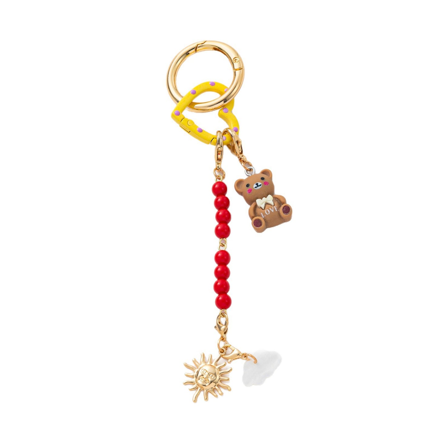 Sweet Colorful Acrylic Food Shape Bag Chain Charm Keychain with Fruit Pattern