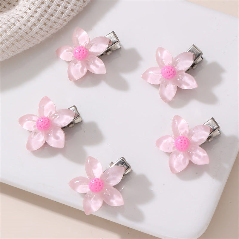 Fermaglio per capelli a fiocco stile naturale per bambine, realizzato in resina plastica con dettagli a volant e in rete, mini accessorio per capelli a tema principessa