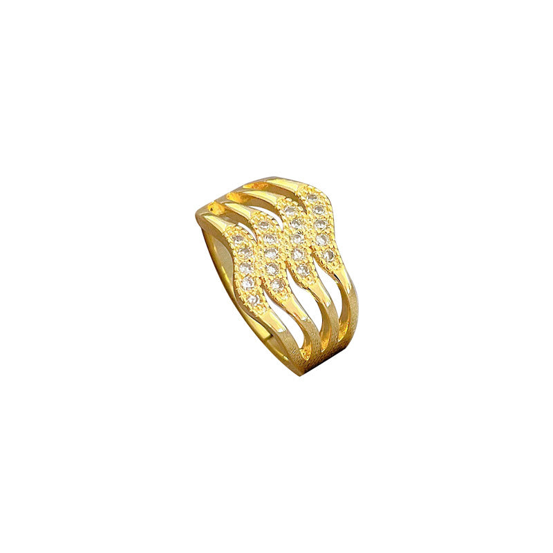 Anillo Ajustable de Latón con Diamantes de Imitación Corona Kawaii para Mujer