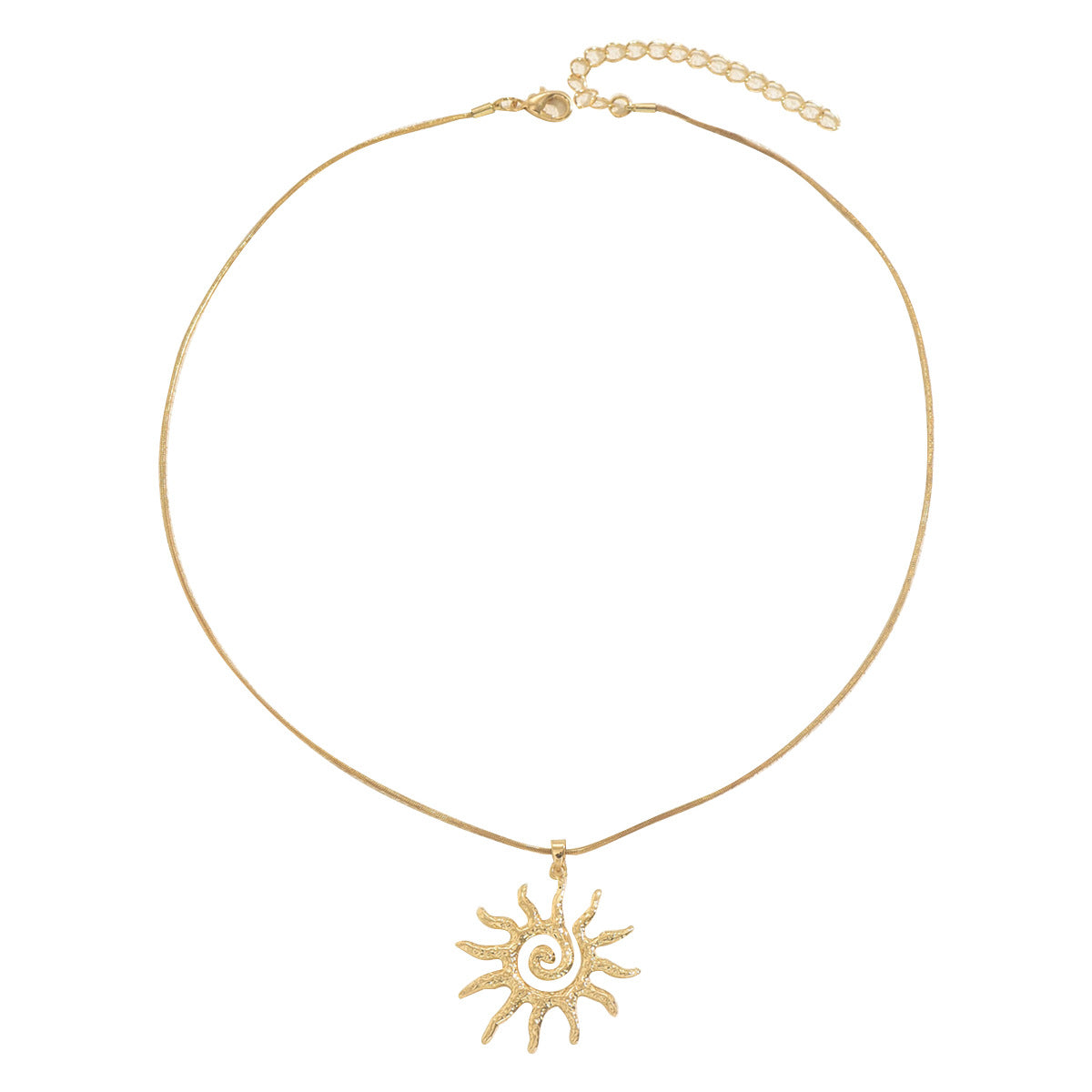 Collana pendente con girasole minimalista in lega di zinco con finitura placcata da donna