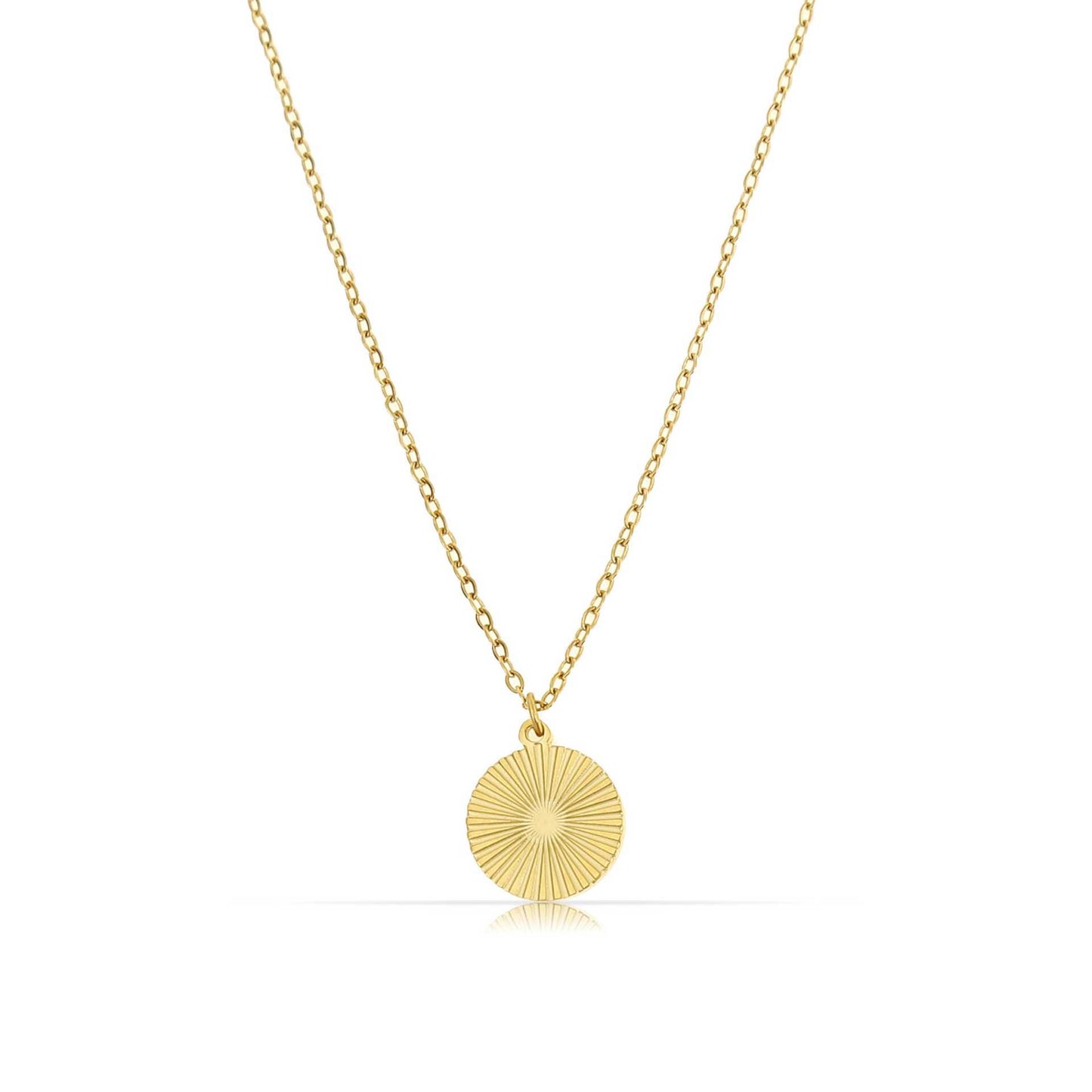 Natural Minimalist Geometric Stainless Steel and Titanium Steel Polished Sun Pendant Necklace for Women and Men