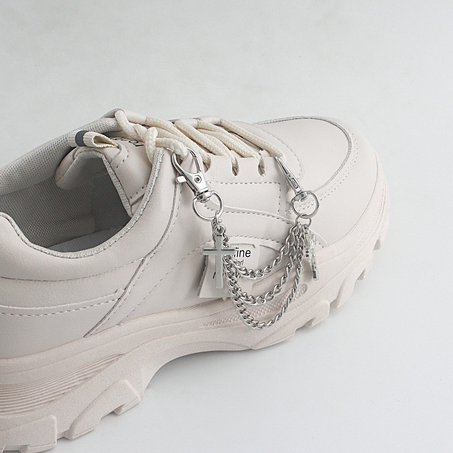 Hip Hop Style Geometric Alloy Anklet with Tassel and Cross Charm for Women