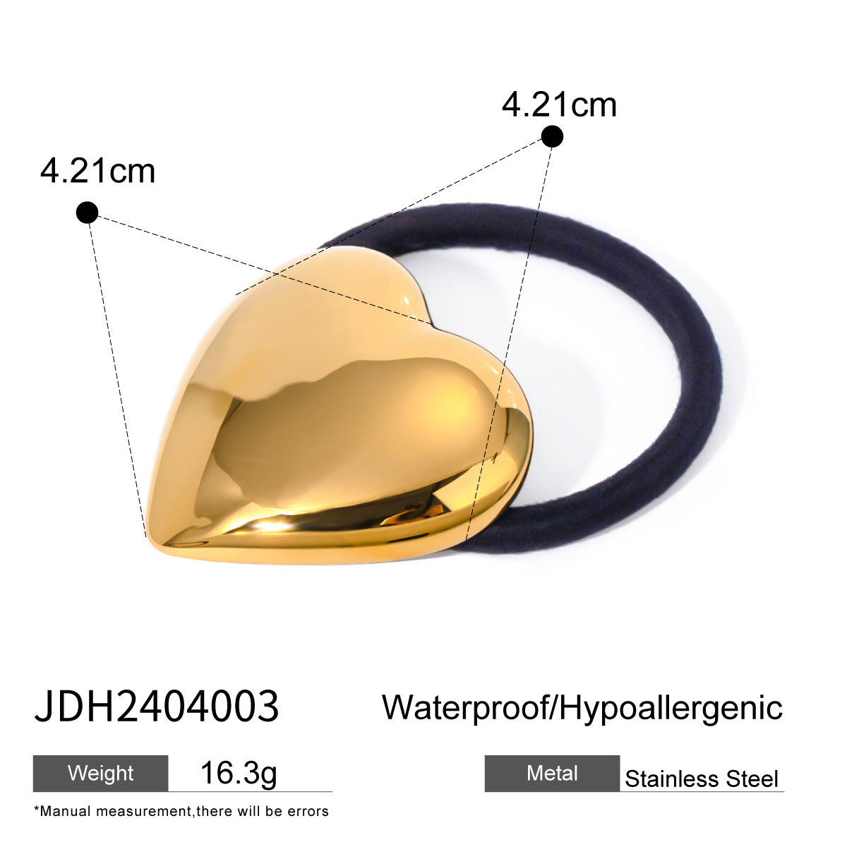 Minimalist Geometric Stainless Steel Hair Tie with Plated Finish for Ponytail