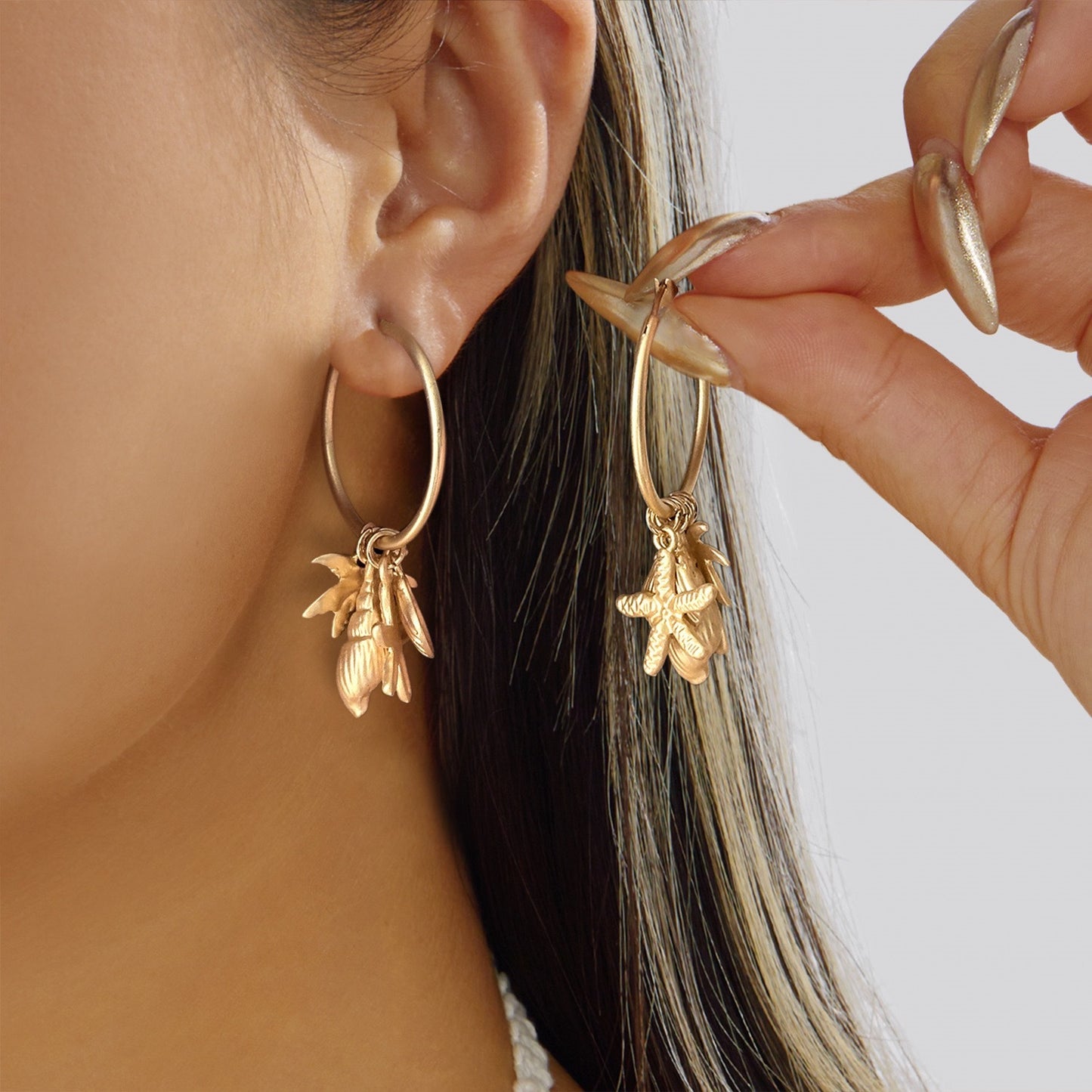 Sweet Geometric Starfish Alloy Plated Earrings