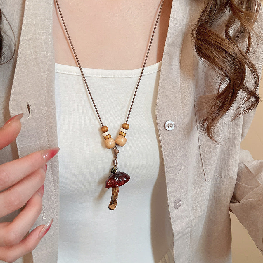 Collana con ciondolo geometrico in acrilico stile retrò da donna con charm in lega, fatta a mano, catena a strati alla moda minimalista