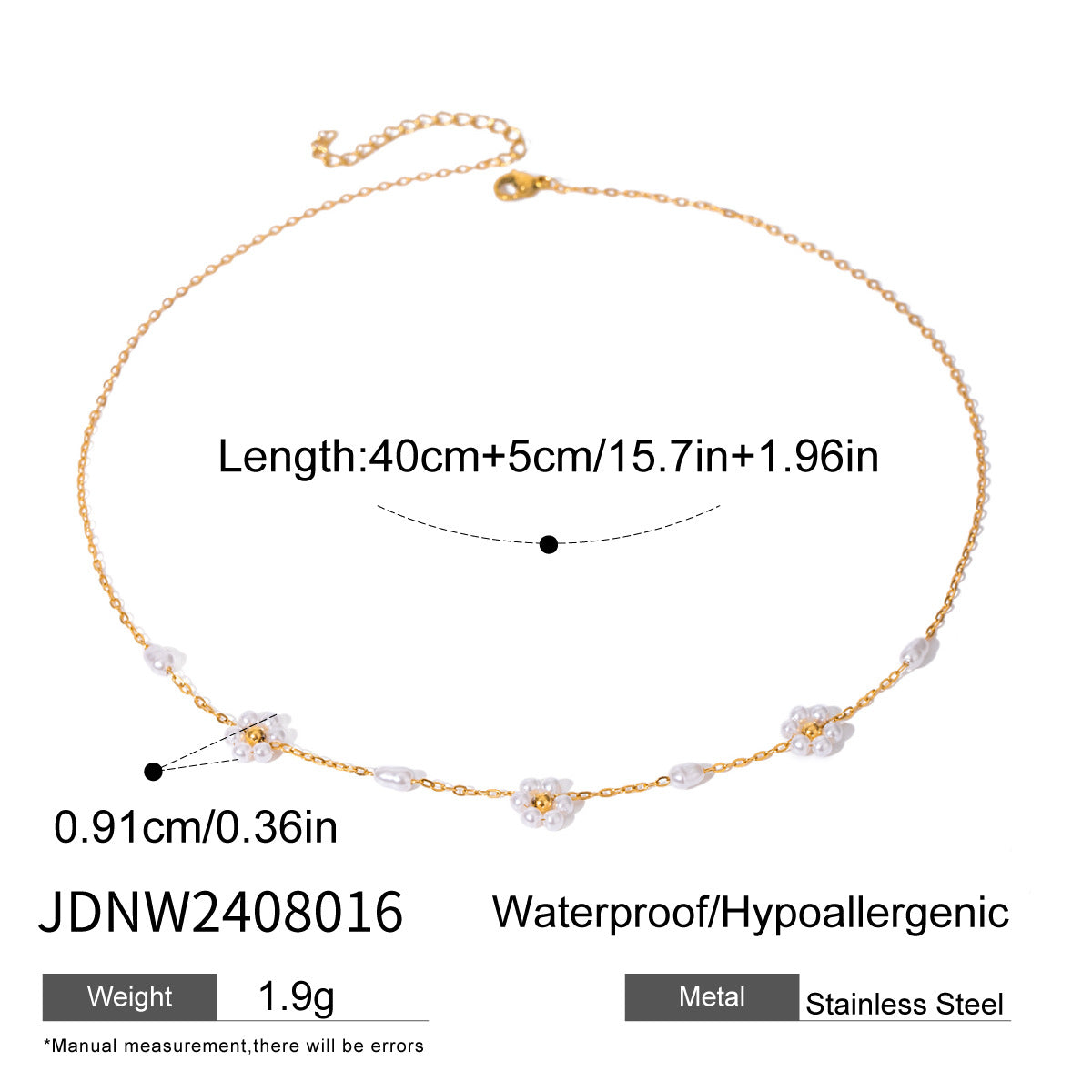 Collana con pendente bohémien geometrico in acciaio al titanio placcato oro con dettagli floreali da donna