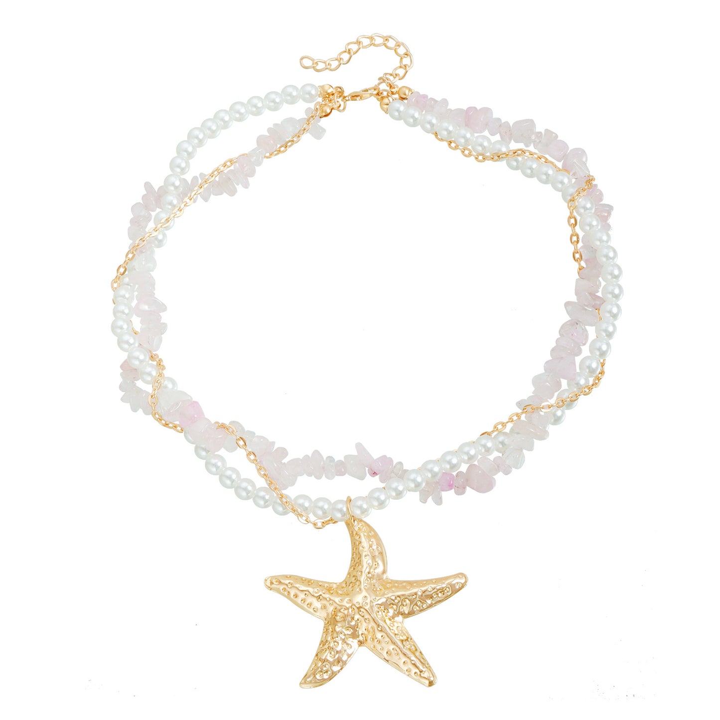 Minimalist Starfish Pendant Necklace in Alloy with Plated Finish for Women