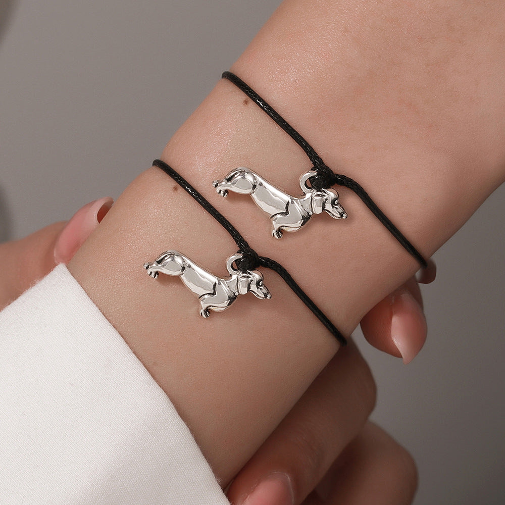 Cartoon Animal Stainless Steel Plated Woven Bracelet Unisex