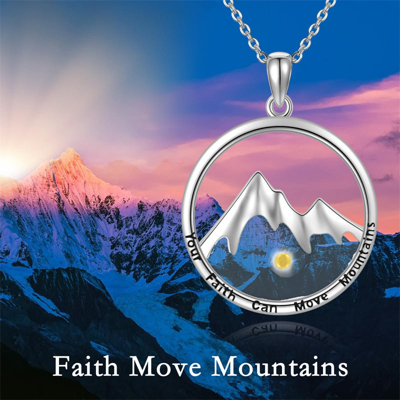 Minimalist Faith-Inspired Round Hill Mustard Seed Pendant Necklace in Gold or Silver Plated Stainless Steel with Letter Charm