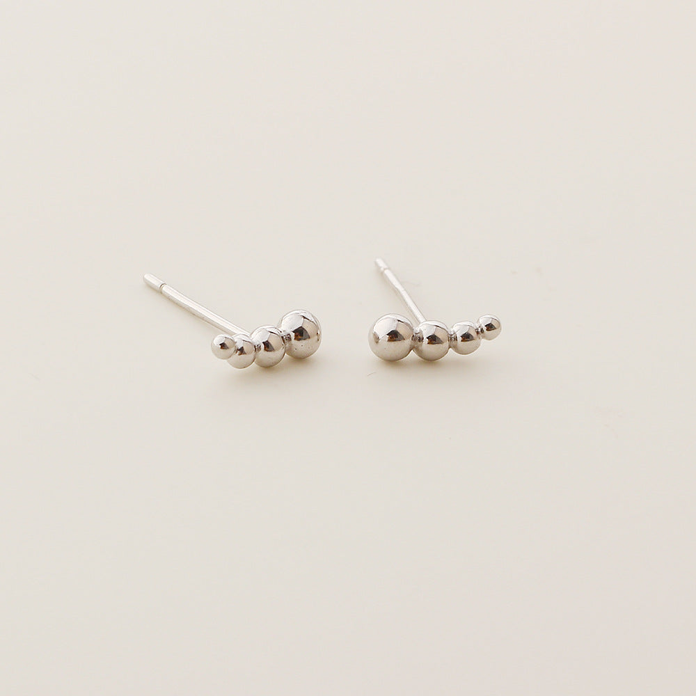 Orecchini a perno geometrici rotondi placcati in argento sterling 925, stile minimalista da donna