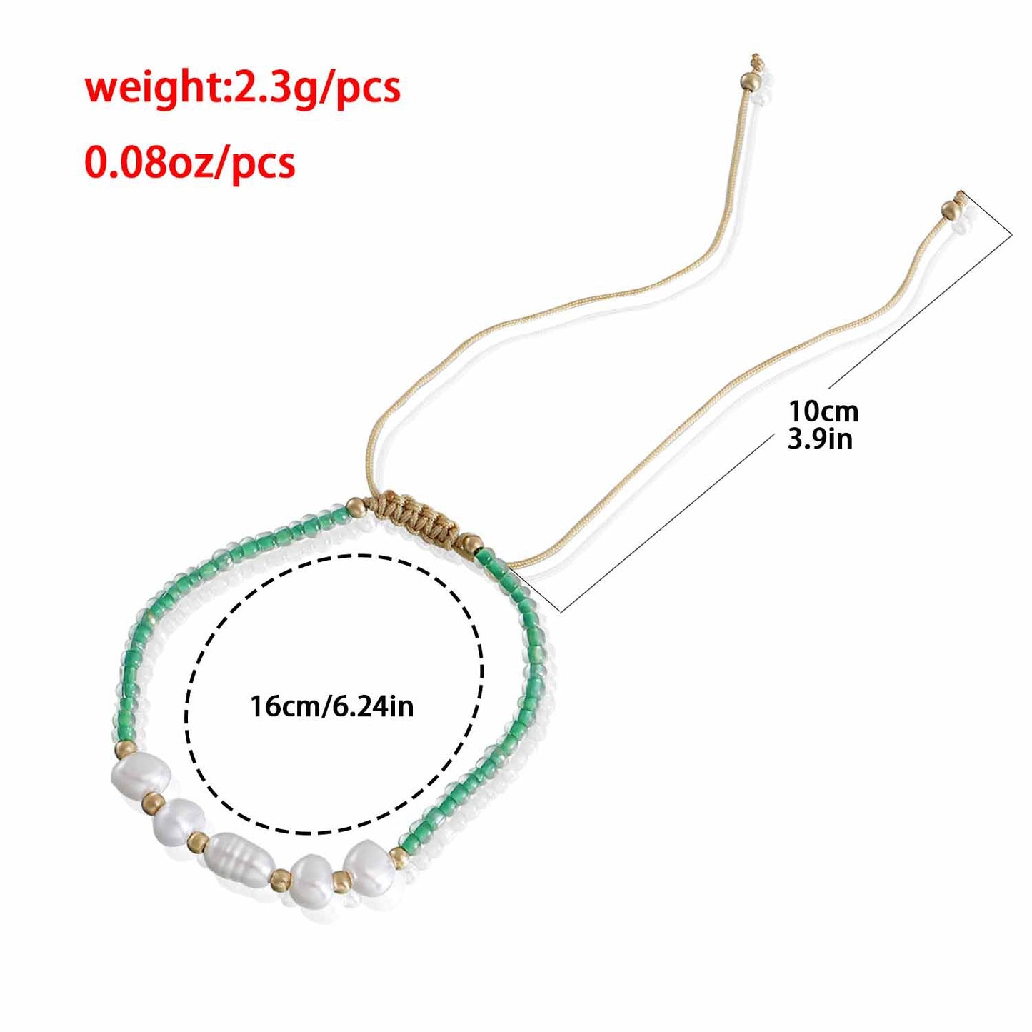 Adjustable Geometric Alloy Bracelet for Women with Imitation Pearls and Colorful Transparent Beads