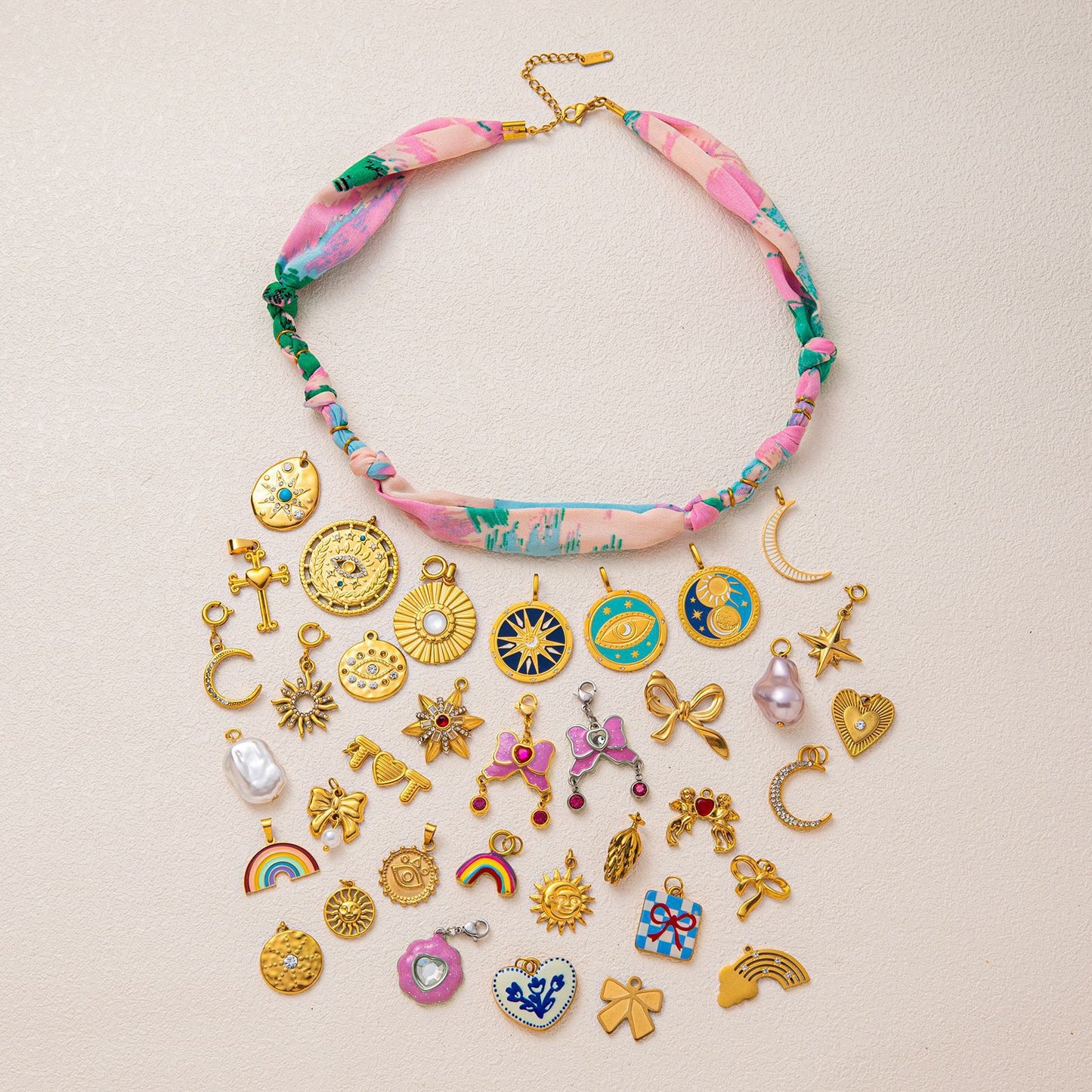 Collana con Ciondolo a Barra Placcata in Acciaio Inossidabile a Forma di Cuore, Luna e Stella Geometrici Minimalisti