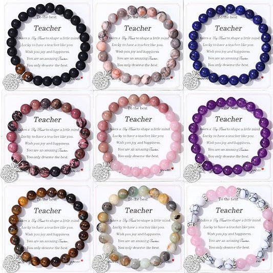 Minimalist Geometric Round Gemstone Bracelet with Rhinestone Apple Charm for Unisex
