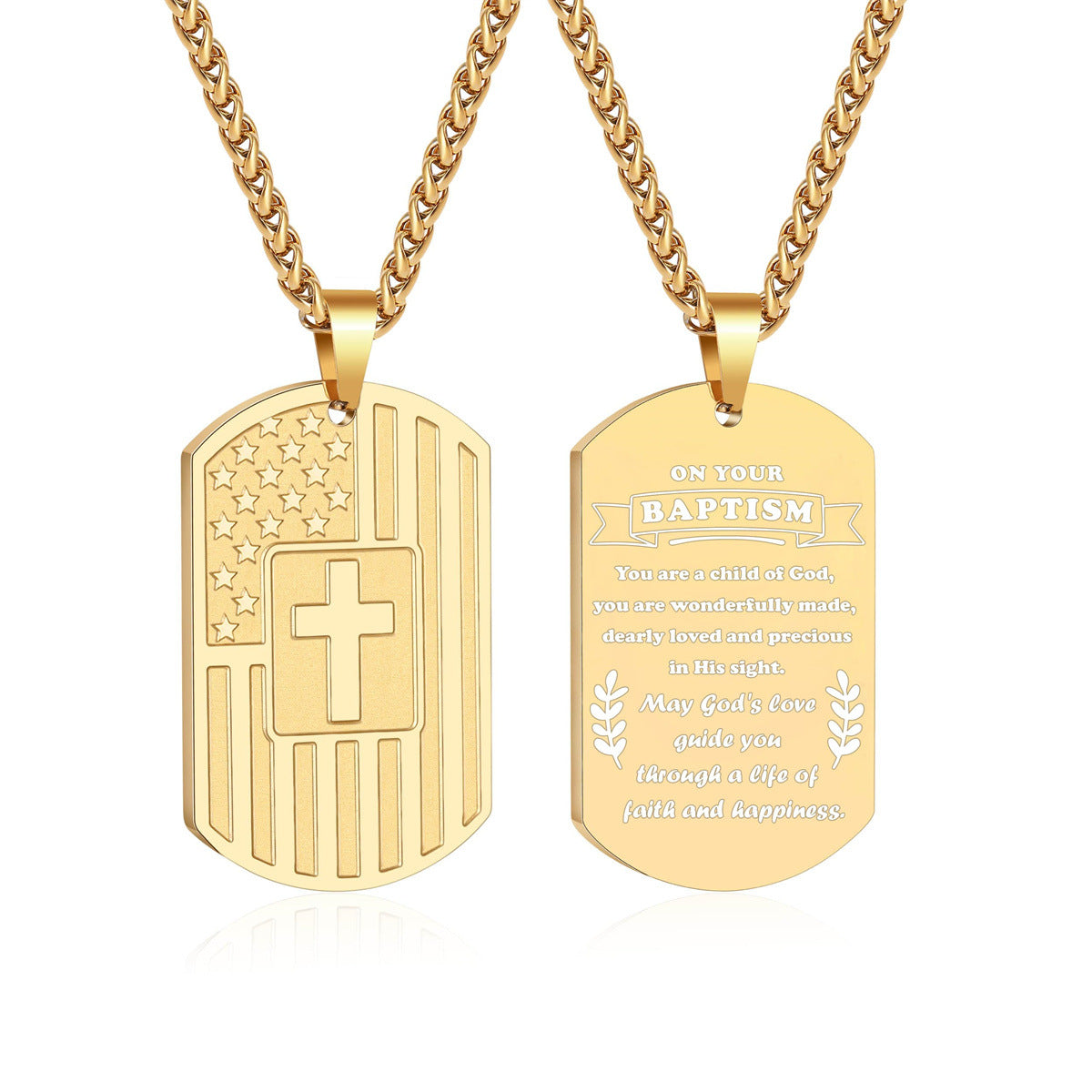 Collana con pendente a croce in acciaio inossidabile lucidato e acciaio al titanio con forma geometrica per uso quotidiano