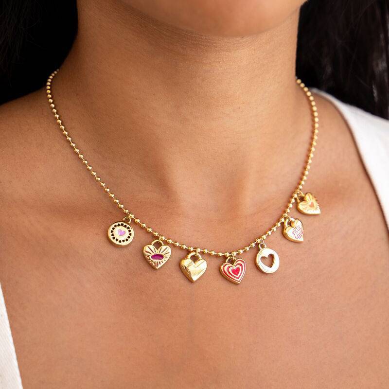 Minimalist Geometric Heart Stainless Steel PVD 18K Gold Plated DIY Charm Bar Necklace