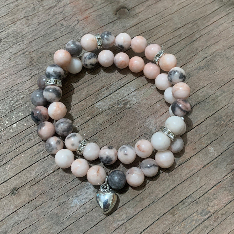 Unisex Geometric Alloy Bracelet Set with Tiger Eye, Green Aventurine and Red Agate Beads
