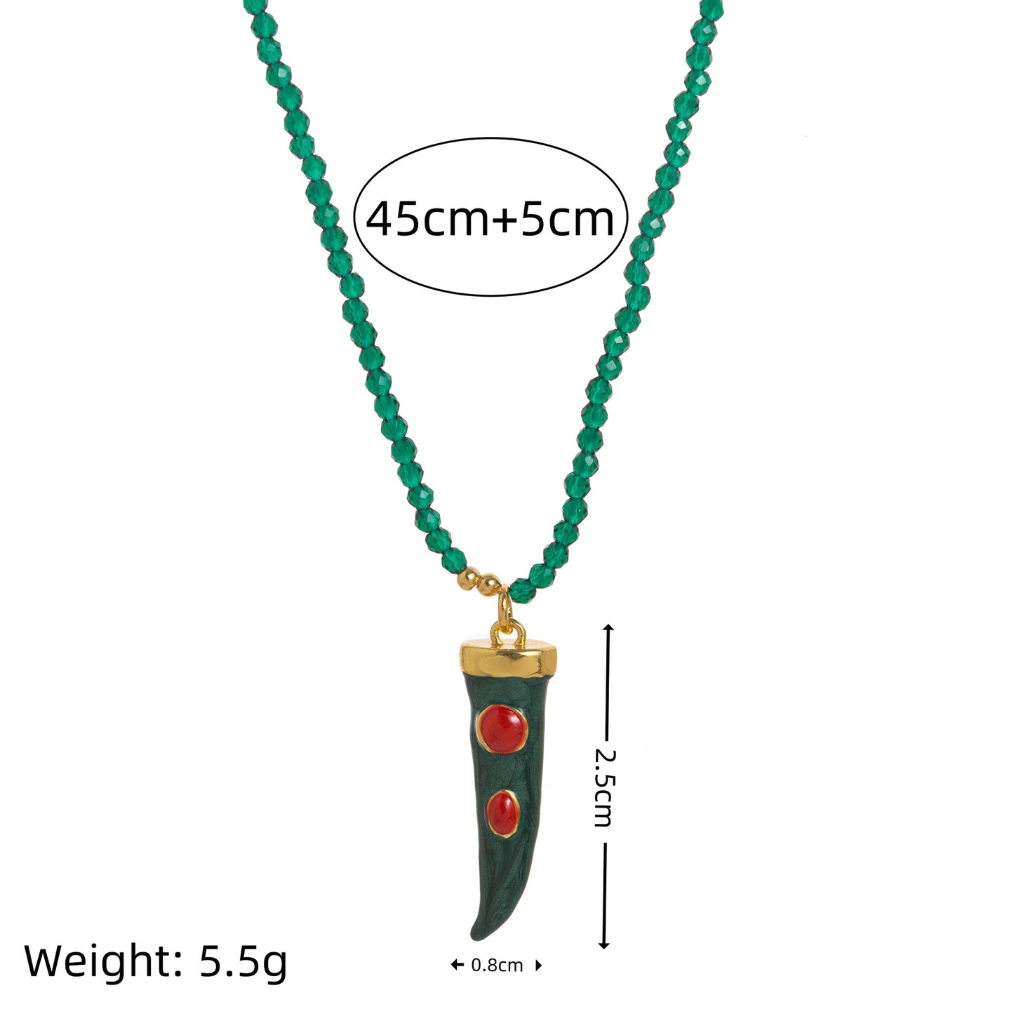 Vintage Style Chili Pepper and Pearl Beaded Necklace in Copper with Plated Finish for Women